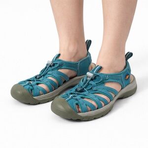 Size 10 KEEN Womens Whisper Sandals Blue Waterproof Hiking Sport Comfort Outdoor